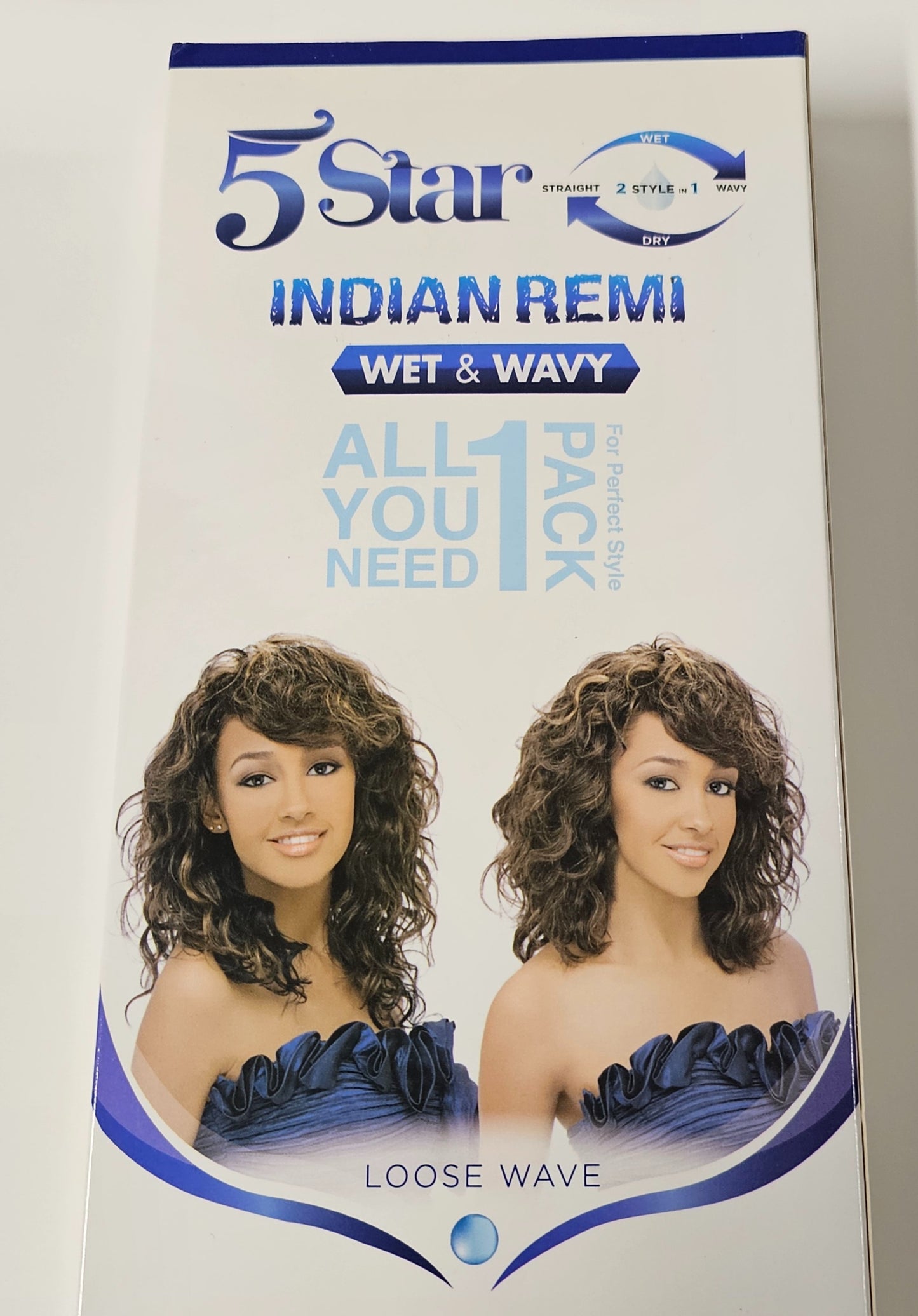 Wet and wavy human hair Indian remi for sew-in; 5 Star; loose wave ; 5pcs; wefts image 0