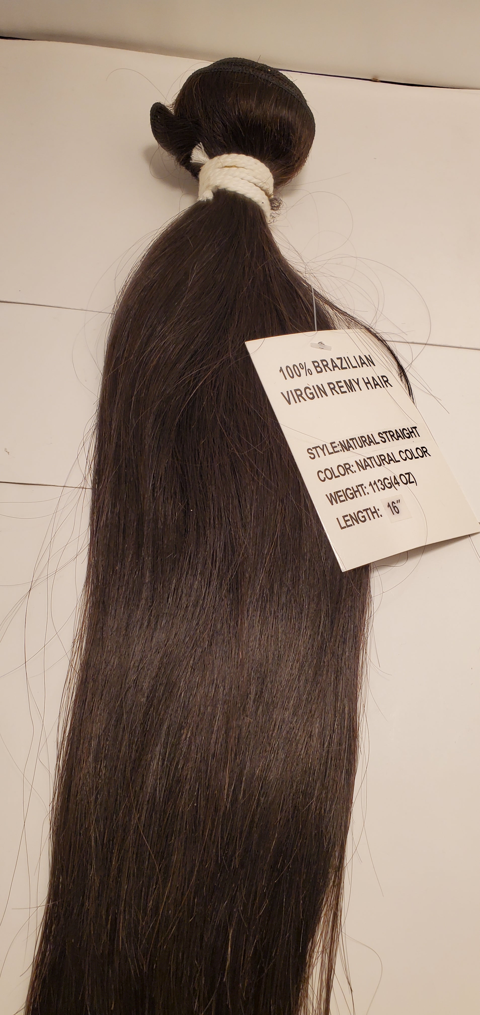 Brazilian virgin remy hair weave natural straight; sew-in weft; 9A grade image 1