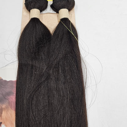 Virgin remy human hair weave; steam permed; straight; weft; sew-in image 3