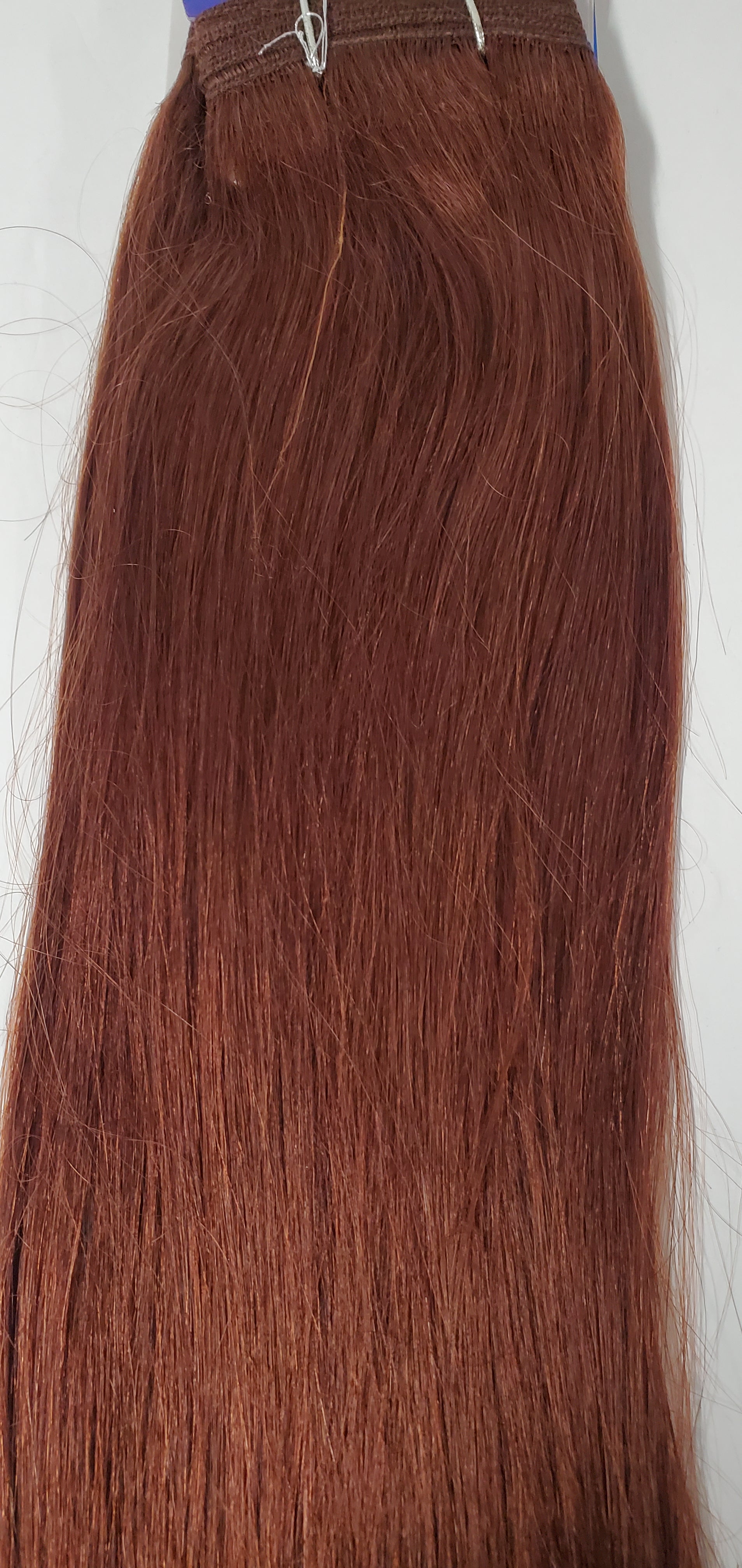 100% human hair tangle-free weave; 14 inch Yaky; straight; weft; sew-in image 3