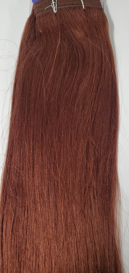 100% human hair tangle-free weave; 14 inch Yaky; straight; weft; sew-in image 3