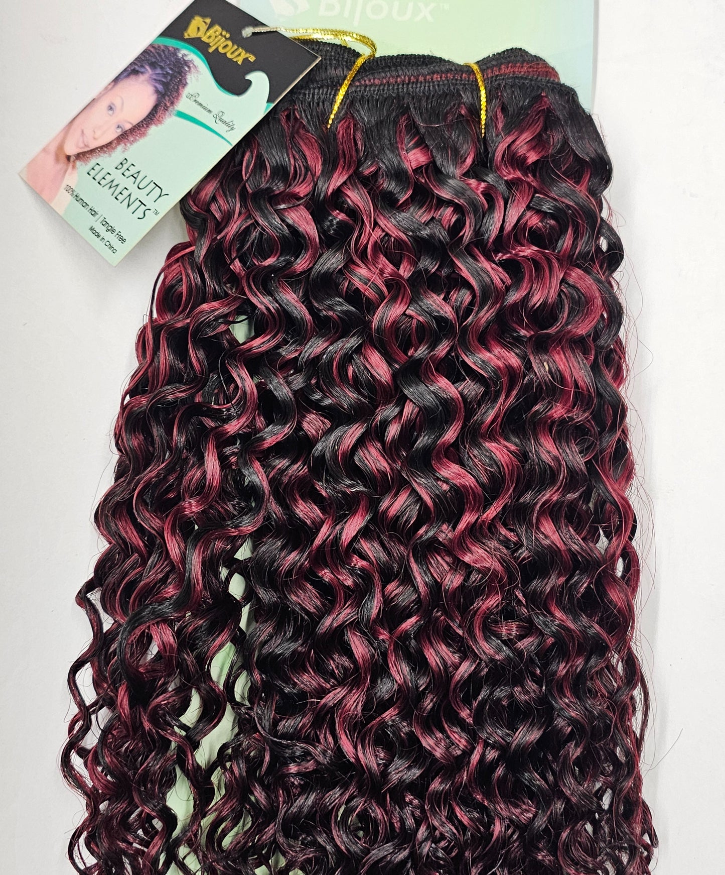 Curly human hair tangle-free Jerry curl weave; wefts; sew-in image 2