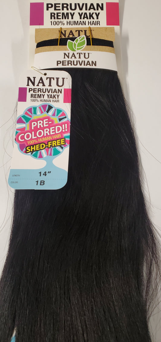 Human hair peruvian remy yaky weave; straight sew-in weft. image 1