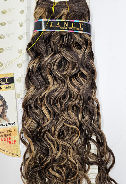 Curly human hair weave tangle-free for sew-in; Spanish wave;wefts. image 4