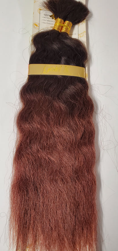 Human hair French refined super bulk tangle-free wet and wavy for braiding; OMB image 1