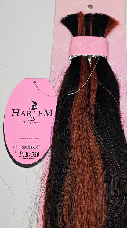 Tangle-free human hair silky straight bulk for braiding; mixed colors image 3
