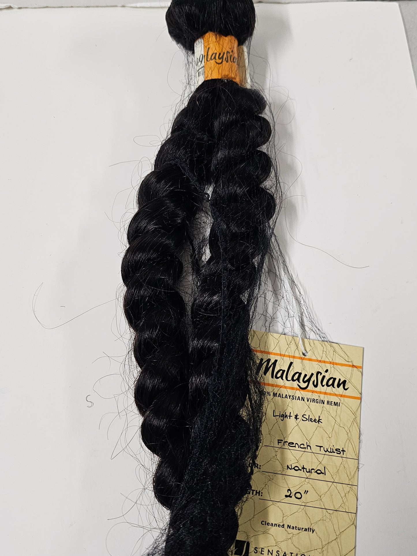 French twist natural human hair weave for sew-in; curly bundle weft virgin remi image 1