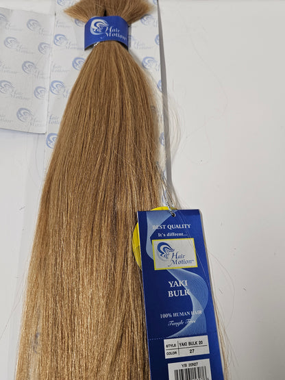 Tangle-free human hair Yaki bulk for braiding; straight; 100% human hair image 1