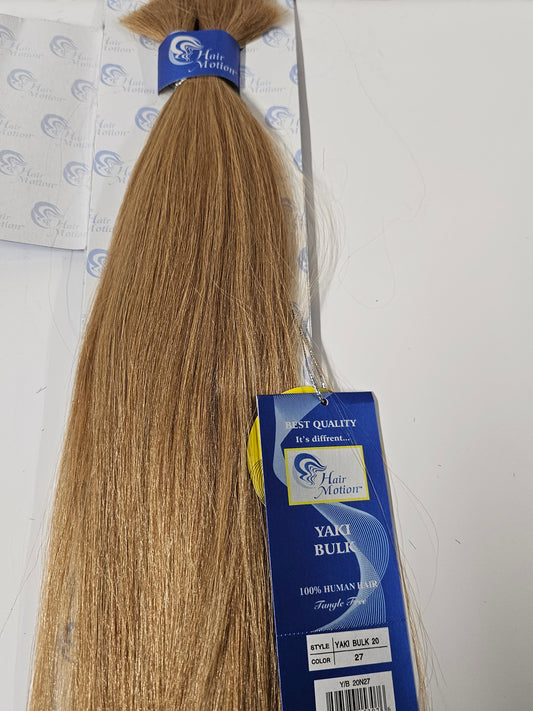 Tangle-free human hair Yaki bulk for braiding; straight; 100% human hair image 1
