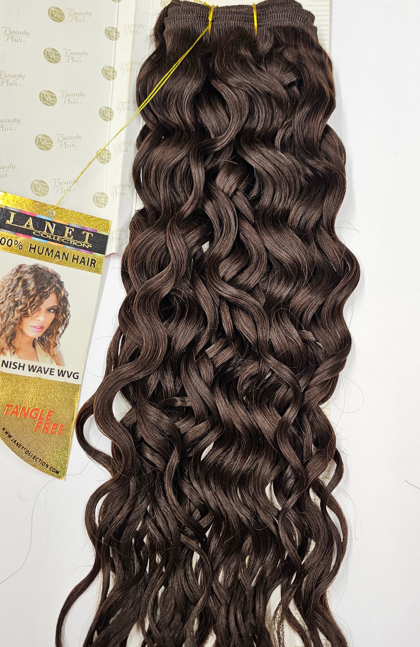 Curly human hair weave tangle-free for sew-in; Spanish wave;wefts. image 3