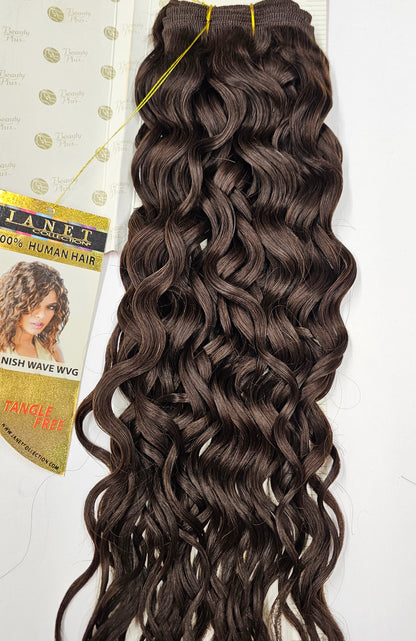 Curly human hair weave tangle-free for sew-in; Spanish wave;wefts. image 3