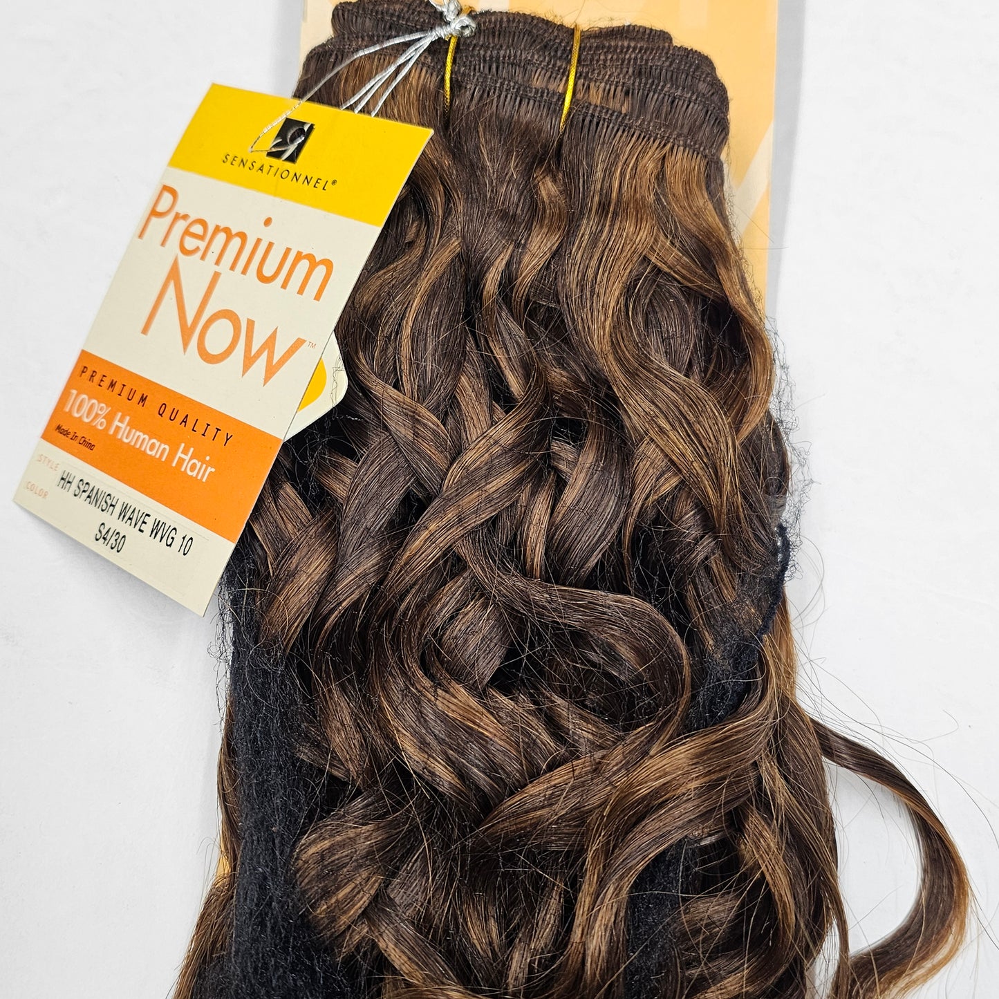 Human hair tangle-free spanish wave weave; curly sew-in weft. image 0