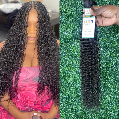 Deep Curls human hair bulk for braids styling.