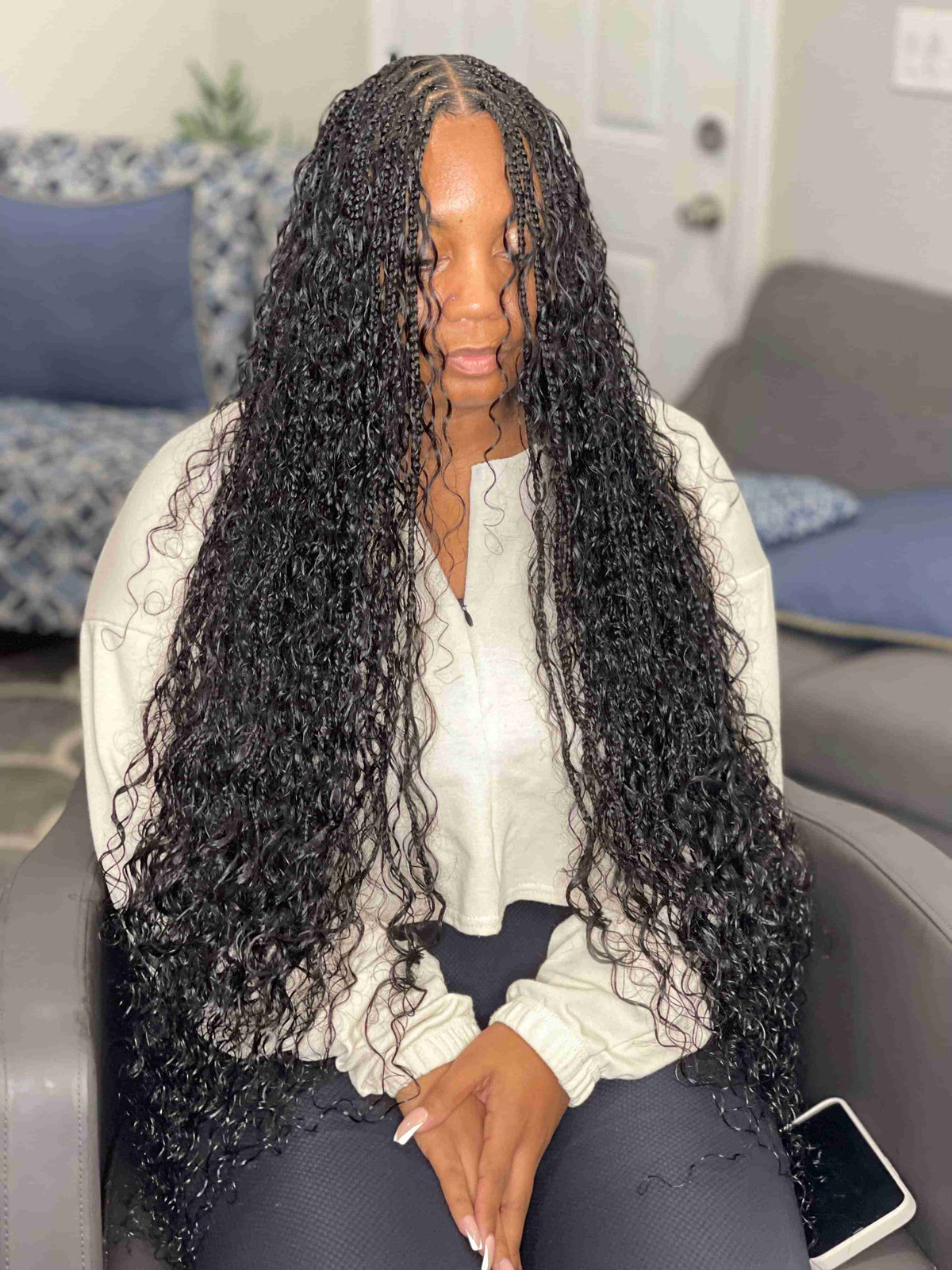 Italian curl human hair bulk for braiding.