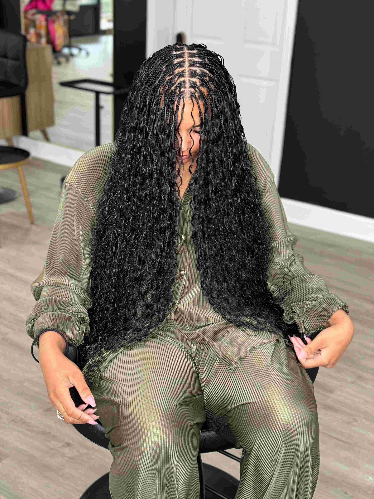 Italian curl human hair bulk for braiding.