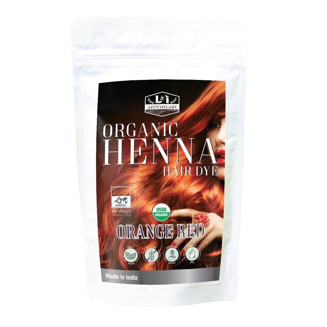 Organic Orange Red Henna Hair Dye