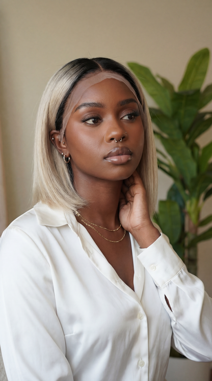 Blonde balayage virgin human hair Bob wig