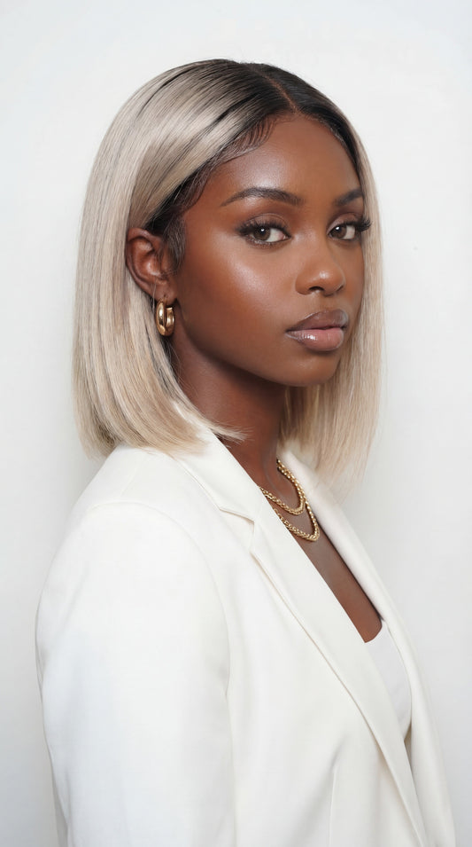Blonde balayage virgin human hair Bob wig