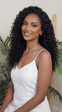 Italian curl wefted human hair bundle.