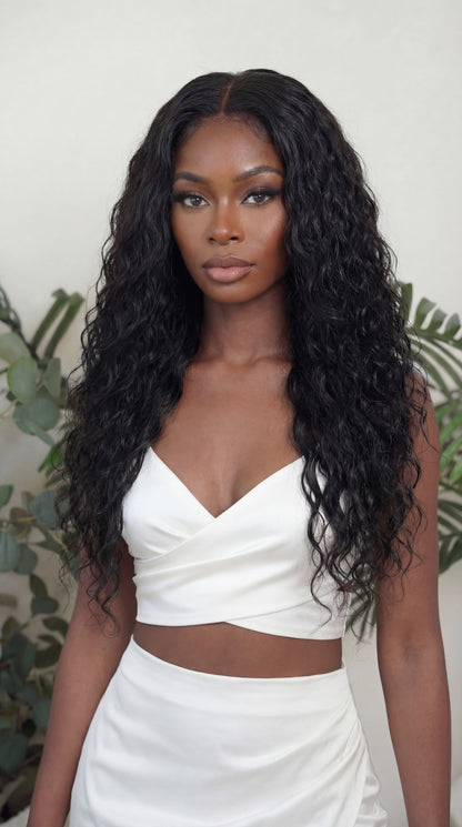 Wet & Wavy wefted human hair bundle for sew-ins - wavy