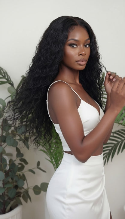 Wet & Wavy wefted human hair bundle for sew-ins - wavy