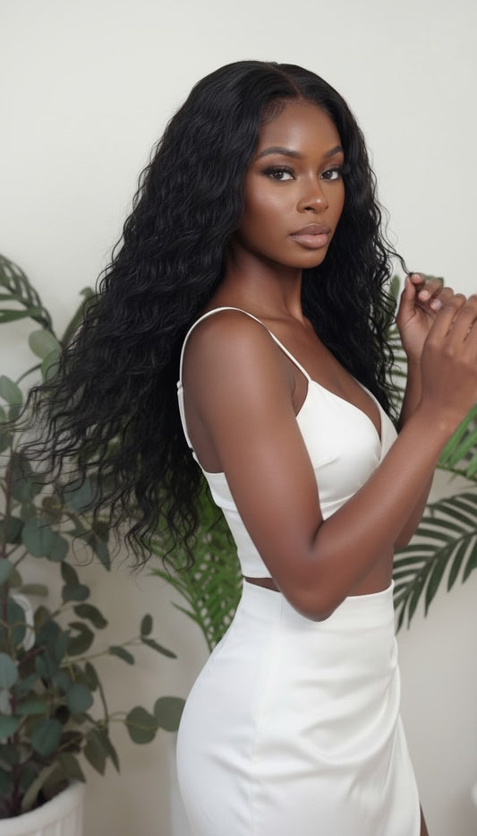 Wet & Wavy wefted human hair bundle for sew-ins - wavy