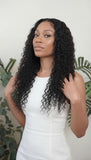 Water wave wefted bundle human hair - curly