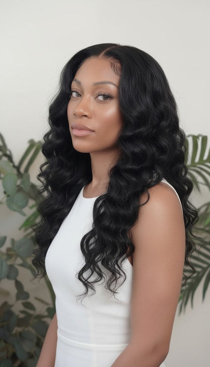 Loose wave wefted human hair bundle - curly